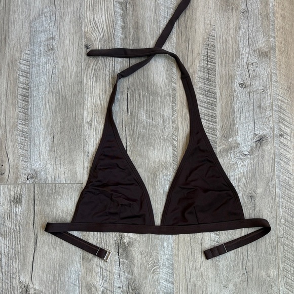 3/$30! Pualani Chocolate Brown Triangle Halter Bikini Top - Picture 1 of 7